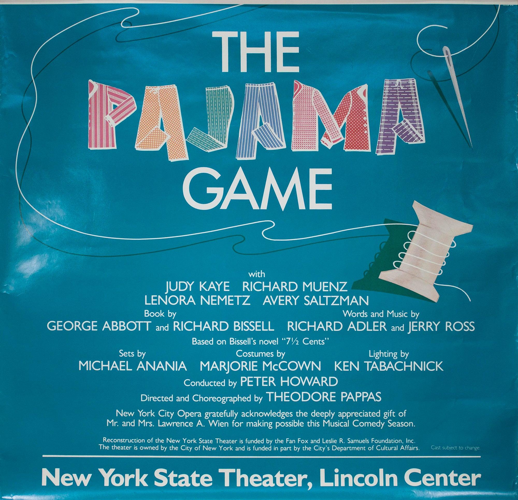 ARTIST UNKNOWN 'The Pajama Game' Vintage Broadway - Print by Unknown