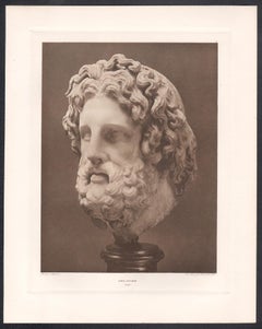 Asclepios, fotograbado de escultura clásica greco-romana del Museo Británico