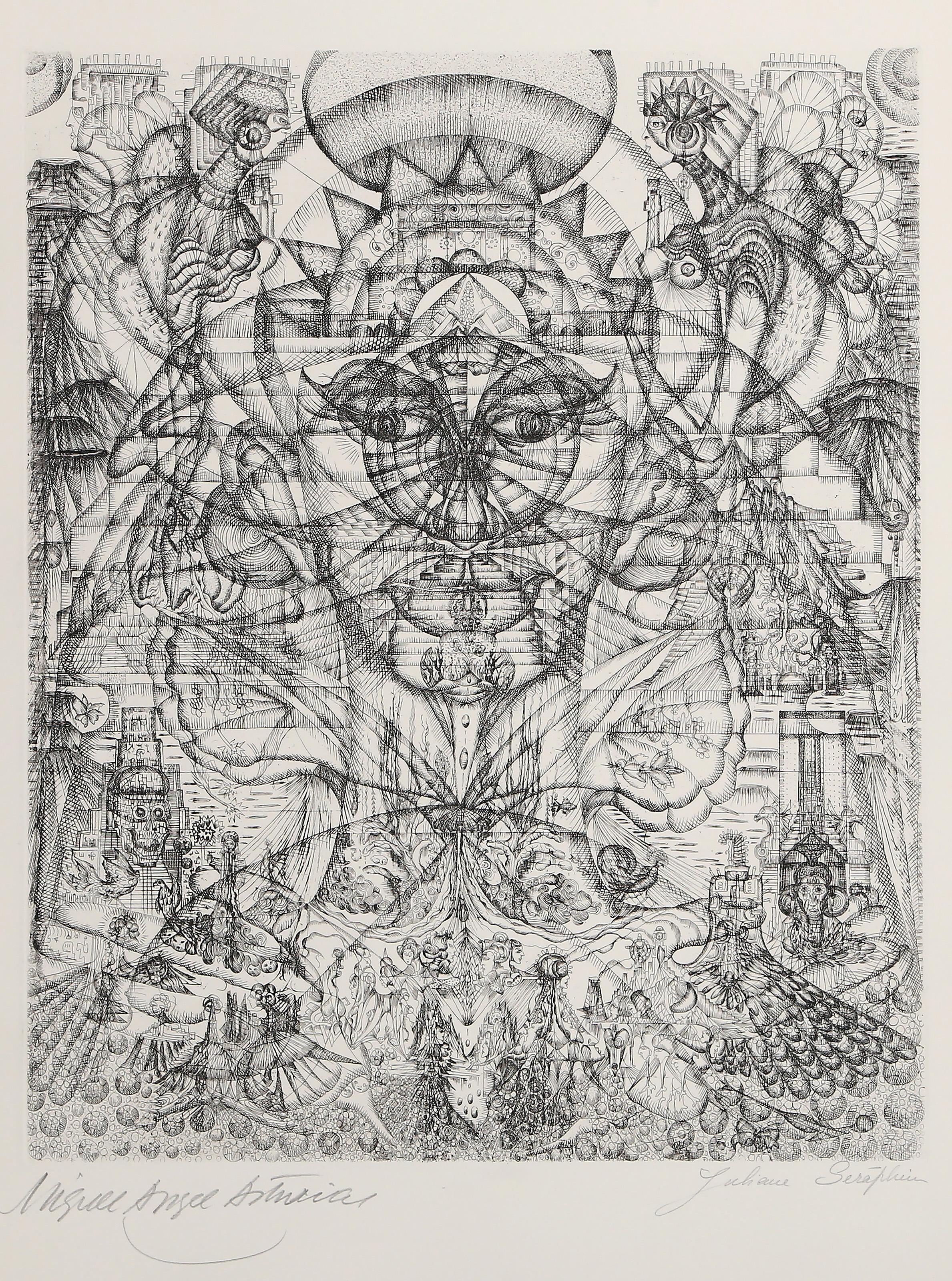 Asturias I, gravure surréaliste de Juliana Seraphim