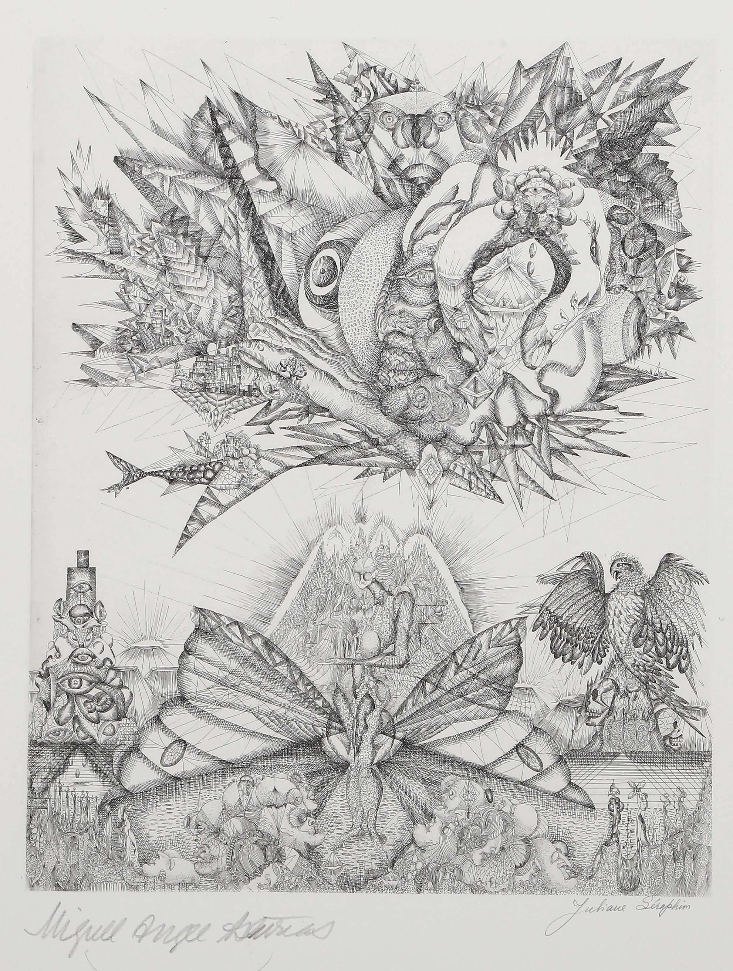 Asturias II, gravure surréaliste de Juliana Seraphim