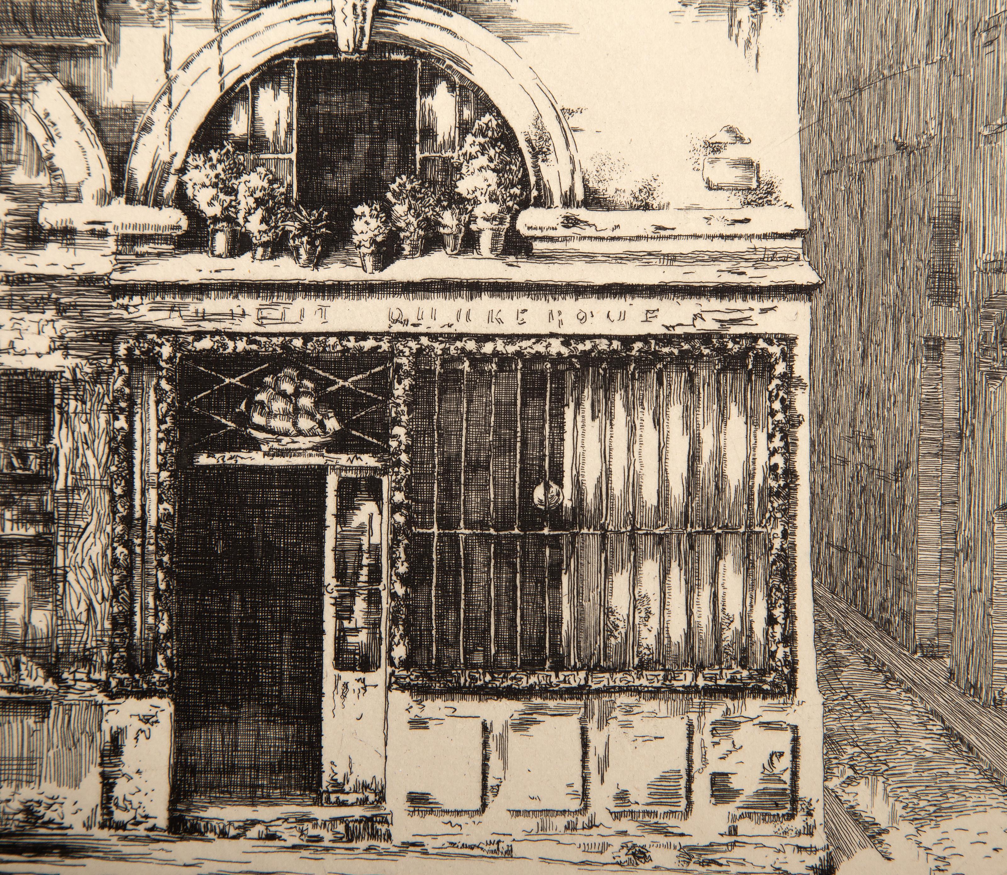 Au Petit Dunkerque, Modern Etching by Ernest Laborde For Sale 2