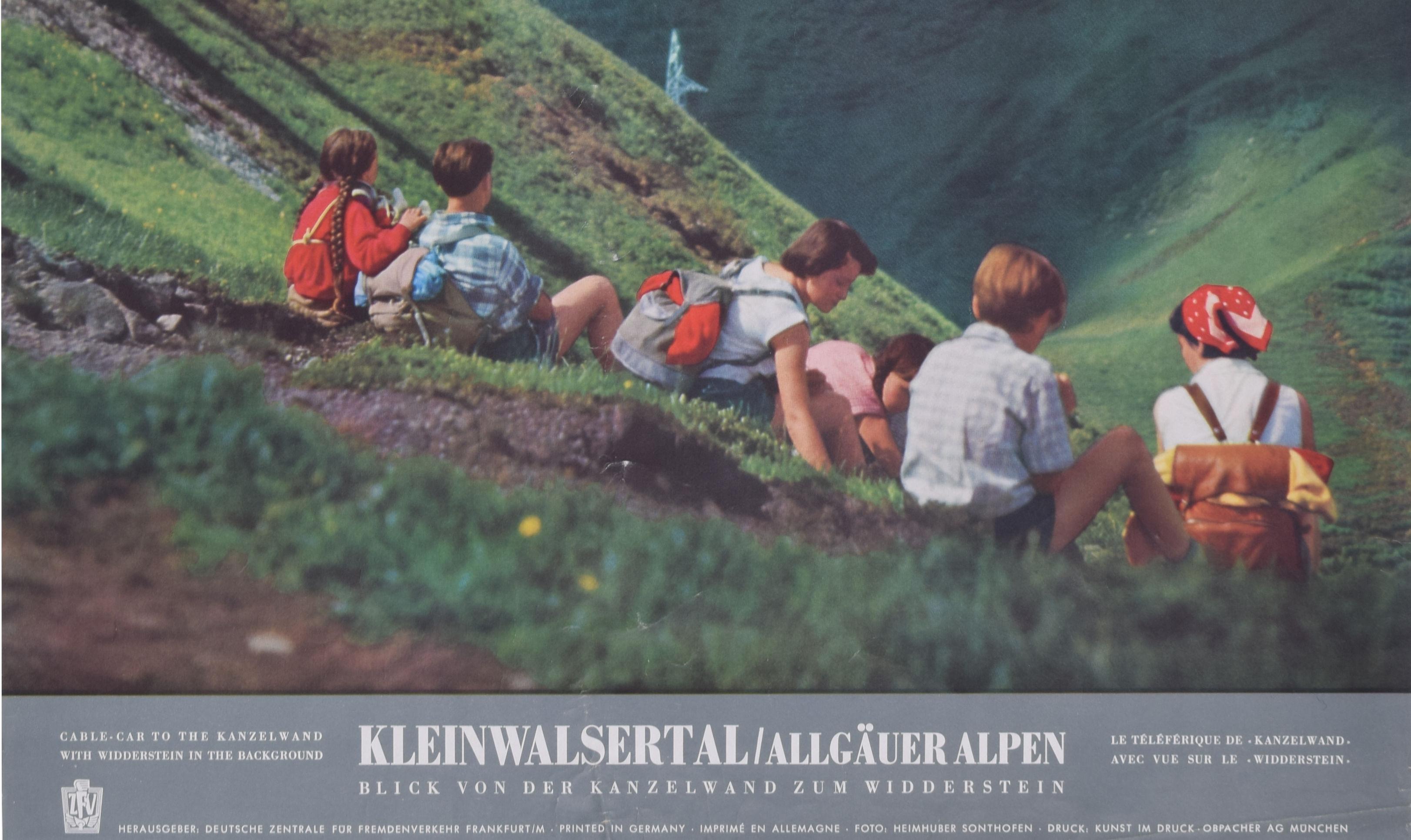 Austria Kleinwalsertal Allgauer Alpen vintage travel poster Kanzelwand For Sale 1