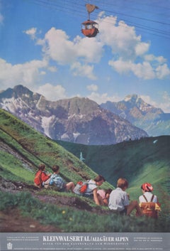 Austria Kleinwalsertal Allgauer Alpen Retro travel poster Kanzelwand