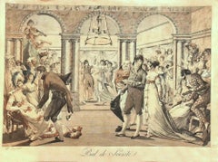 Bal De Société - Lithograph - 19th Century