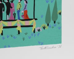 Balloon Race, Folk Art Screenprint by Jack Hofflander