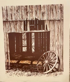 "Barn and Wagonwheel"  by the artist Jowis