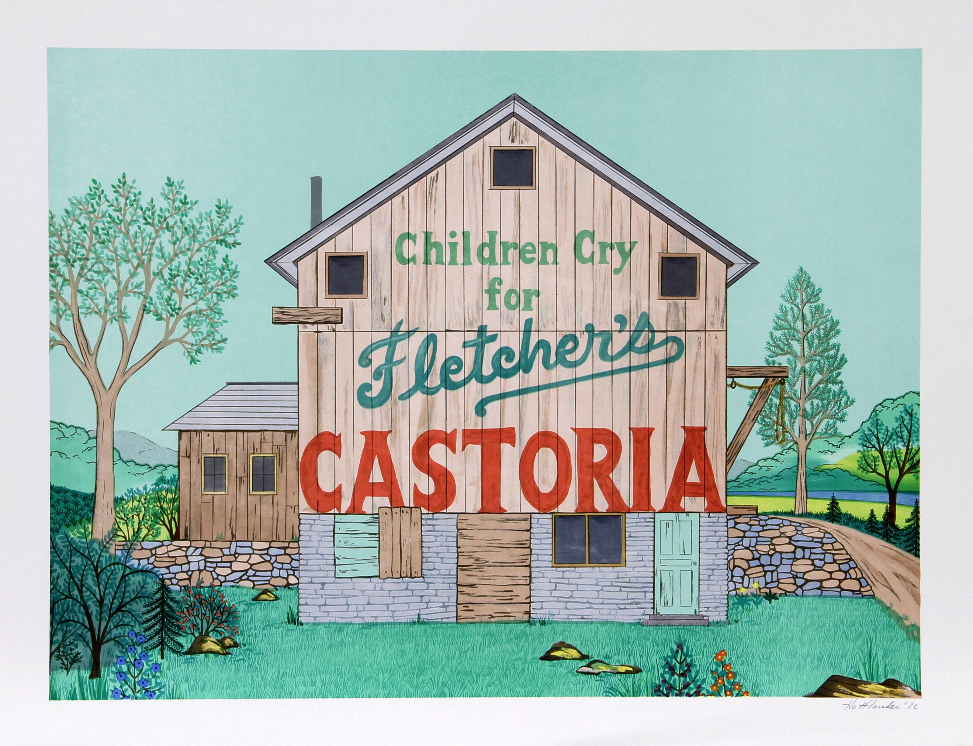 Jack Hofflander, estadounidense (1920 - 2003) - Granero en Stockport, Nueva York, Año:  1980, Medio:  Serigrafía, firmada y numerada a lápiz, Edición:  250, AP 35, Tamaño:  54,61 cm x 71,12 cm, Descripción:  Pegado en el exterior de este granero de