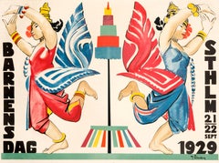 "Barnens Dag 1929 (Children's Day)" Vintage Original 1920s Swedish Poster