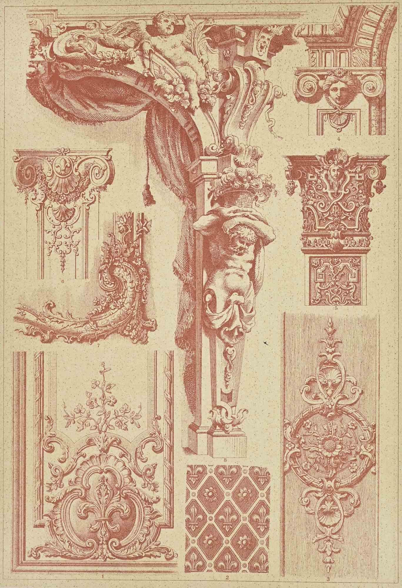Estilo barroco rococó - Litografía - Siglo XIX