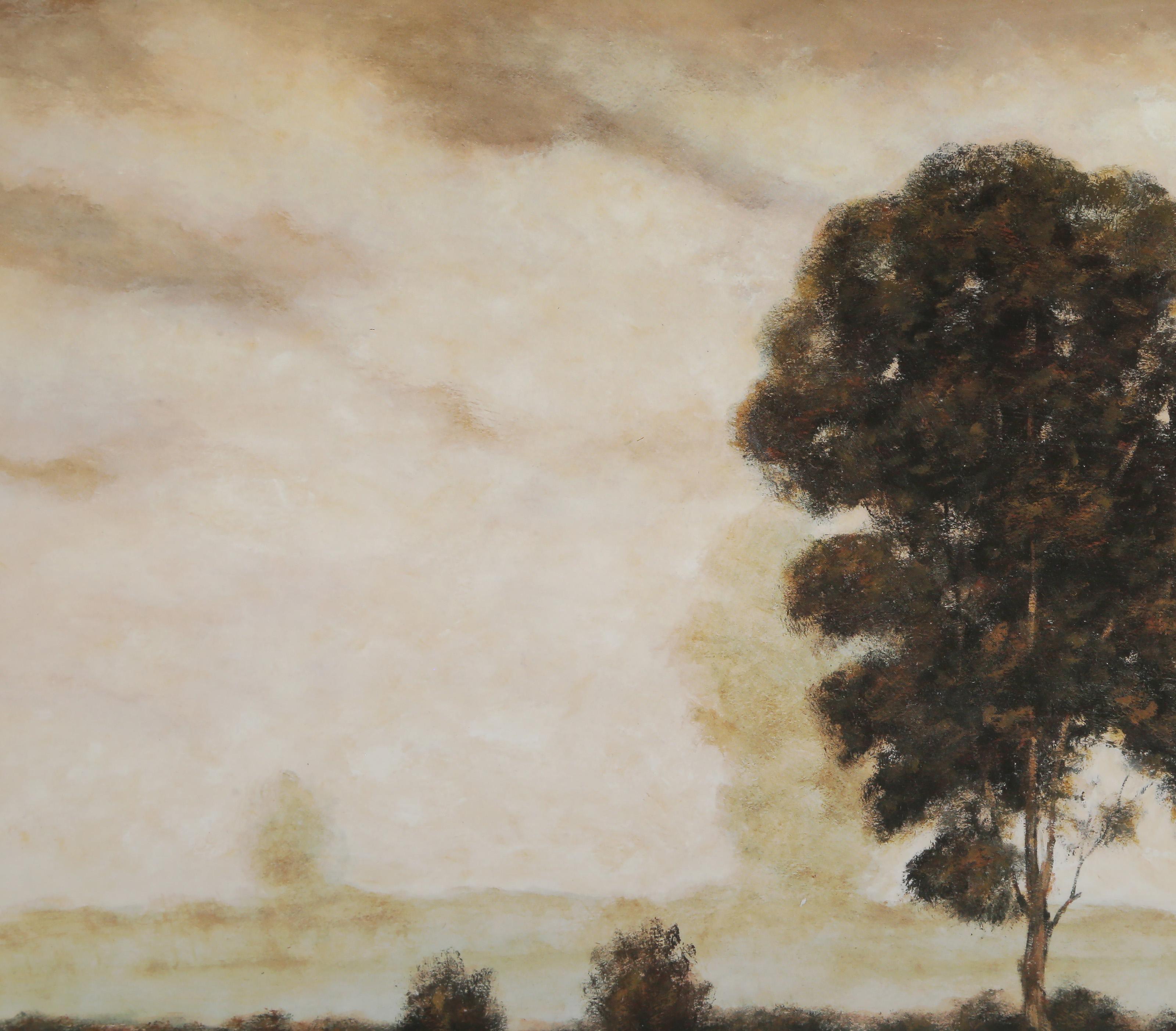 Barren Wetlands, affiche impressionniste d'un artiste inconnu - Marron Landscape Print par Unknown