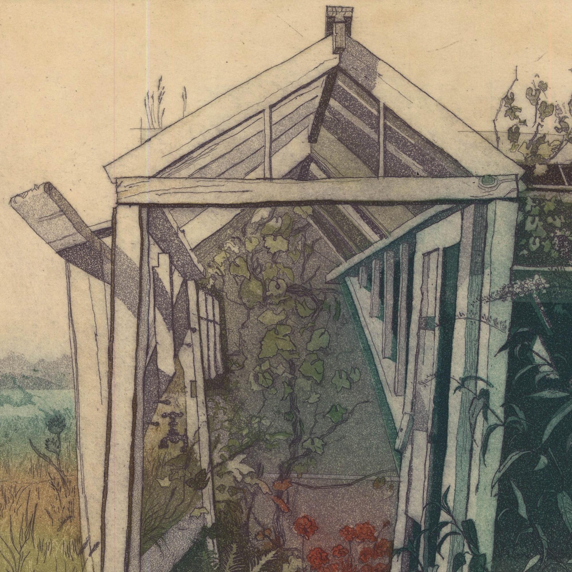 Barry Owen Jones (1934-2018) - Contemporary Etching, Entrance to Old No.1 - Beige Landscape Print by Unknown