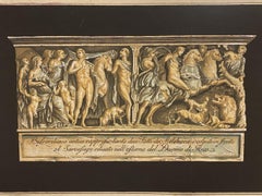 Bassorilievo del Sarcofago Romano nel Duomo di Pisa - Original Etching - 1880s