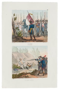 Antique Battle - Original Lithograph - 19th Century