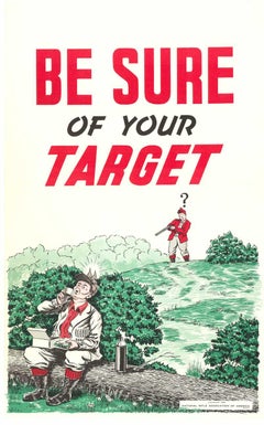 Be Sure of Your Target, 1946 N. R. A.. Vintage hunting safety poster