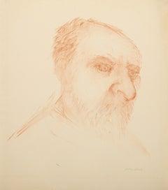 Bearded Man, Modern Lithograph by Aubrey Schwartz