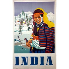 Beautiful poster of the 50s on India - Tourism - Ethnic - India