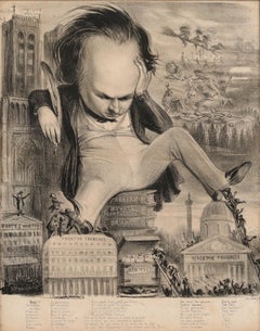 Benjamin Roubaud (1811-1847) - Lithograph, Caricature of Victor Hugo