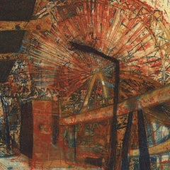 Bernhard Vogel (b.1961) - 2002 Etching, Funfair in Vienna, Austria