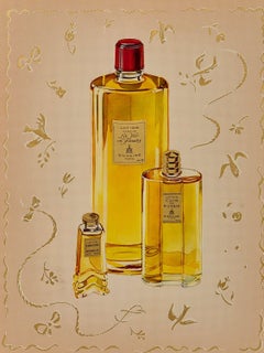 Bienaimé Parfums, Paris 1947 Lithograph Print on Embossed Paper