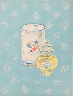 Vintage Bienaimé Parfums, Paris 1947 Lithograph Print on Embossed Paper
