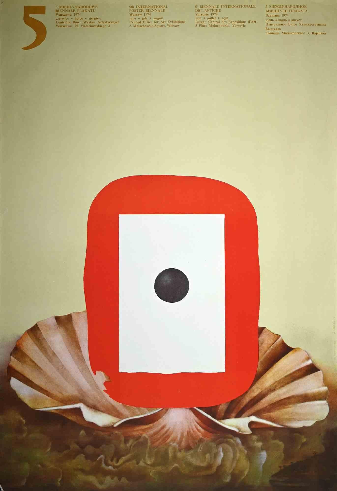 Unknown Abstract Print - Biennale Warszawa - Vintage Poster - 1974