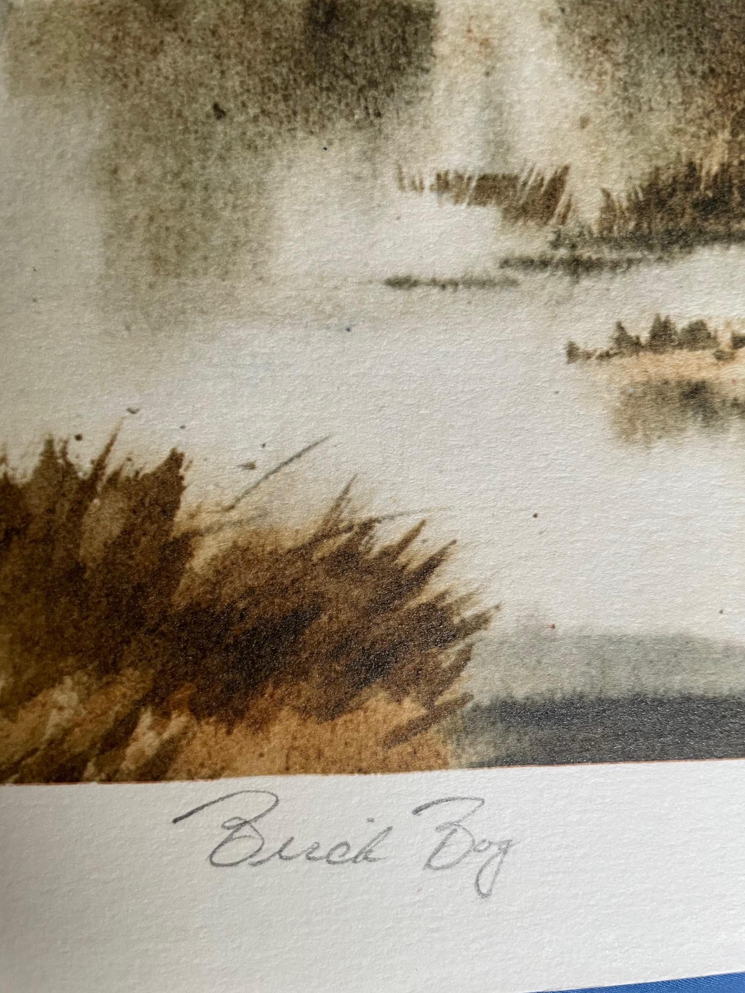 „Birch Bog“ von Owen Wexler (Beige), Landscape Print, von Unknown