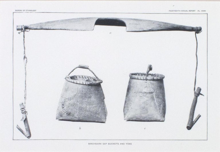 Unknown 'Birchbark Sap Buckets and Yoke' original halftone print