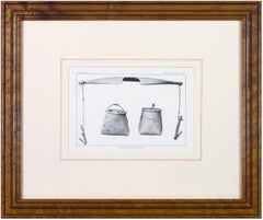 'Birchbark Sap Buckets and Yoke' original halftone print, Bureau of Ethnology