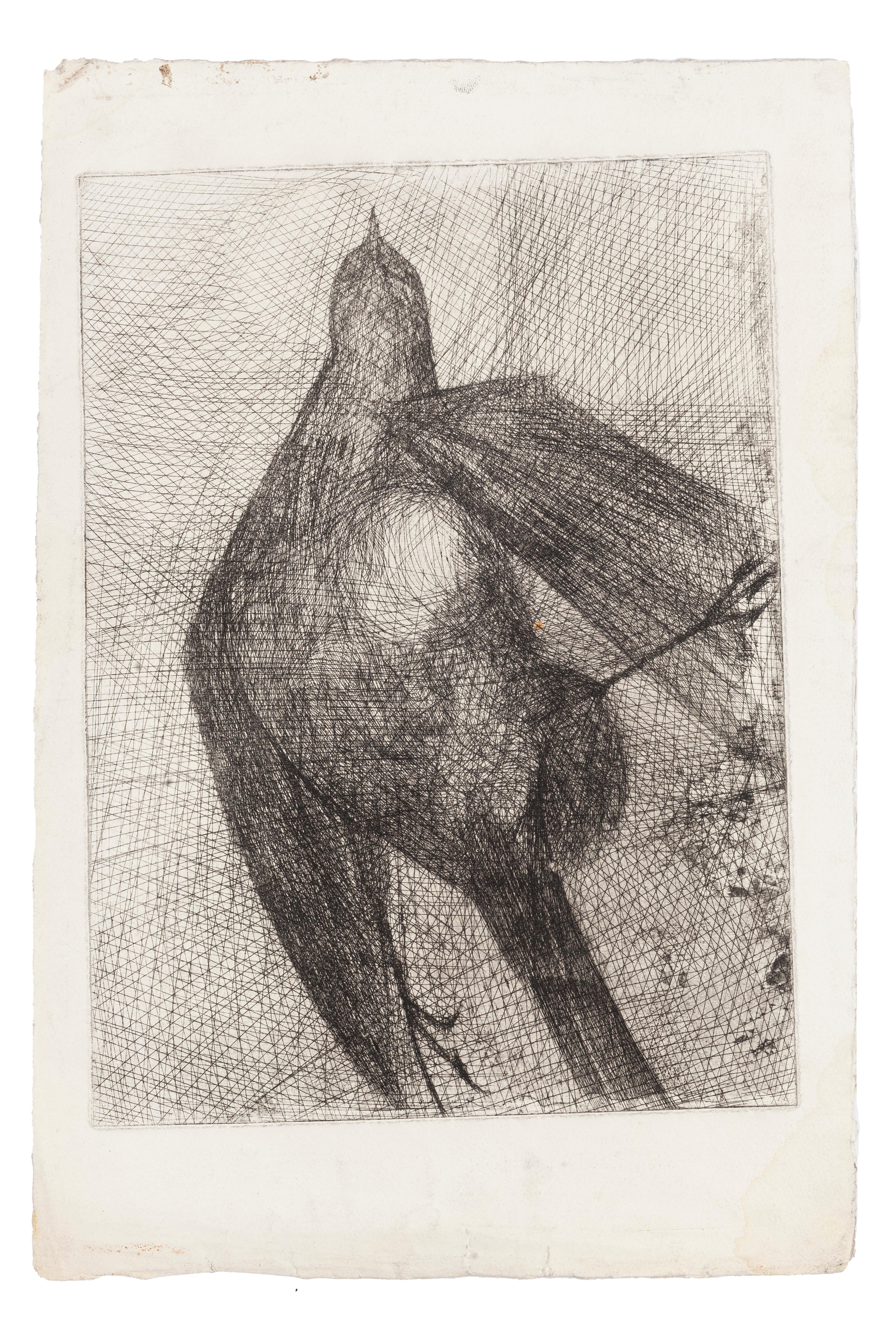 Unknown Animal Print - Bird - Original Etching - Mid 20th Century