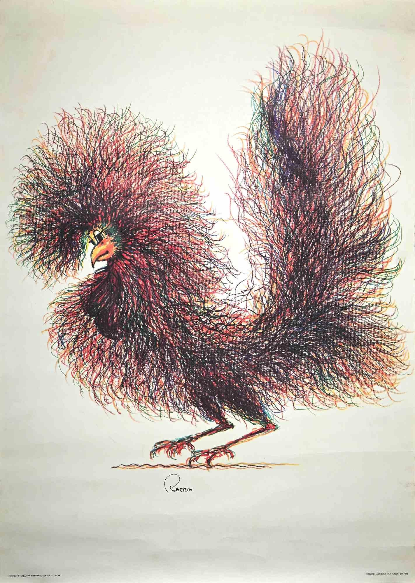 Bird - lithograph - Late 20th Century - Print by Unknown