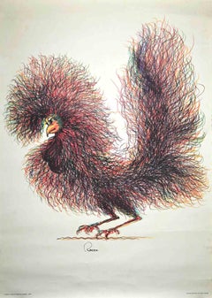 Vintage Bird - Original lithograph - Late 20th Century