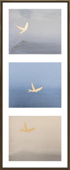 Birds of Flight, No. 2, gold leaf, framed