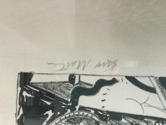 black and white abstract litho