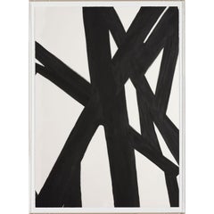 Black and White Abstract Painting, No. 2, giclee print, framed