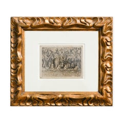 Black and White Etching of Angels