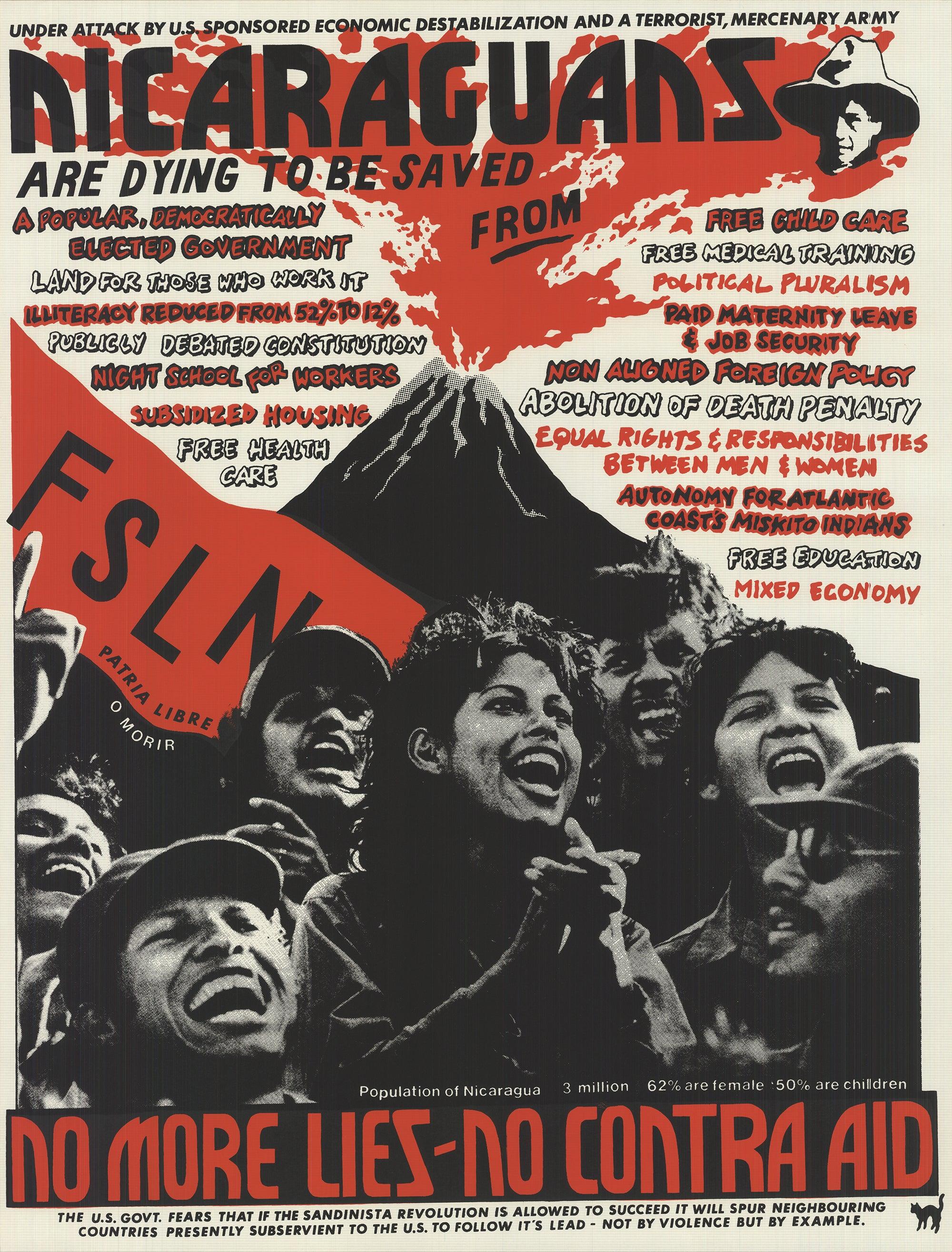 BLACK CAT COLLECTIVE 'Die Nicaraguaner wollen gerettet werden (Sm)' 1986 – Print von Unknown