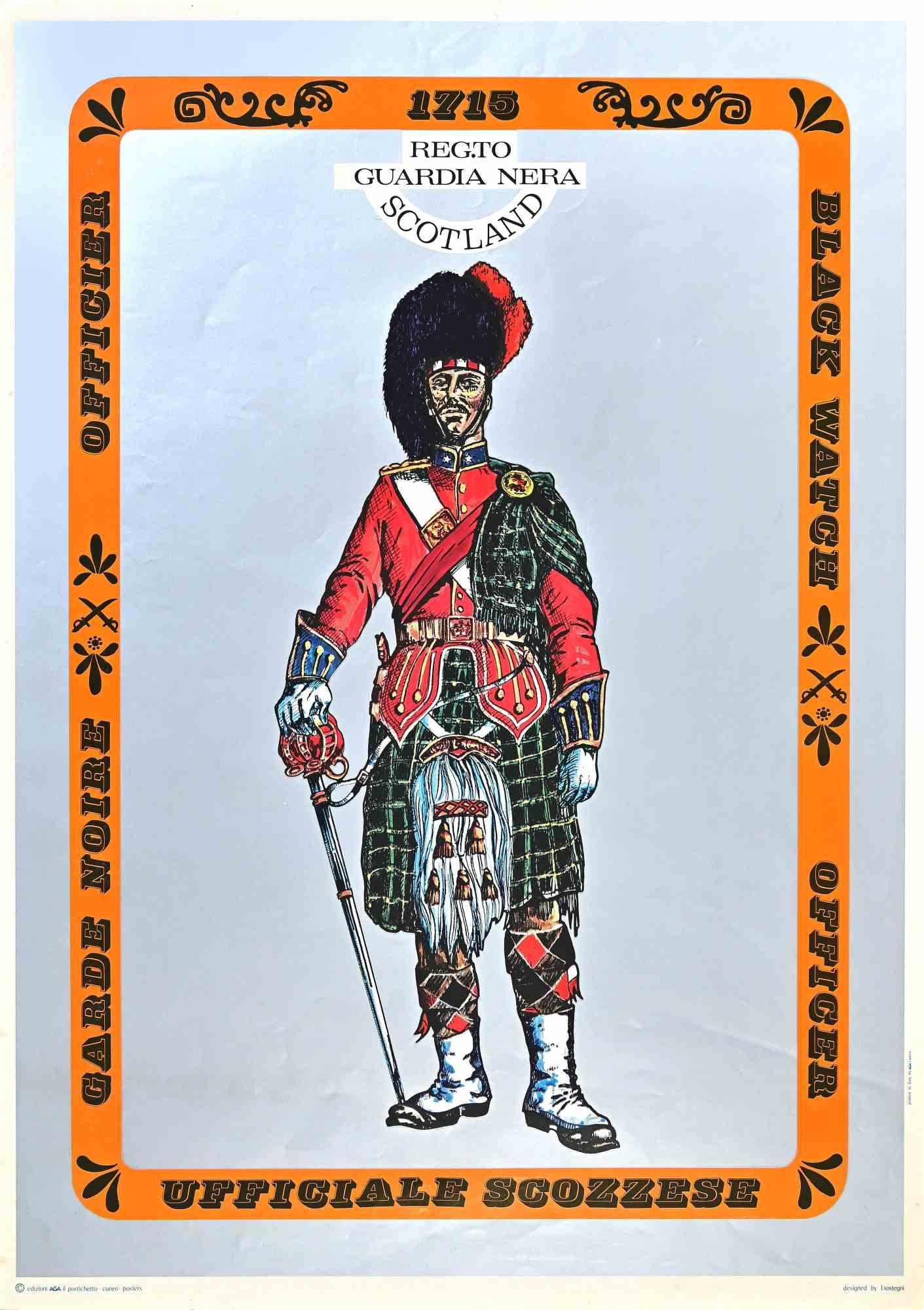 Figurative Print Unknown - Affiche vintage Black Guard Écosse, années 1950