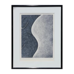 "Nudo nero" Stampa monotipo astratta minimalista figurativa in bianco e nero