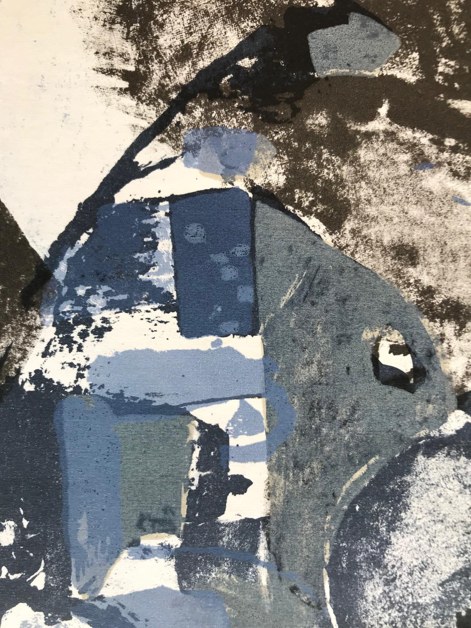 Blue and Grey Abstract  (Edition 2/100) For Sale 1