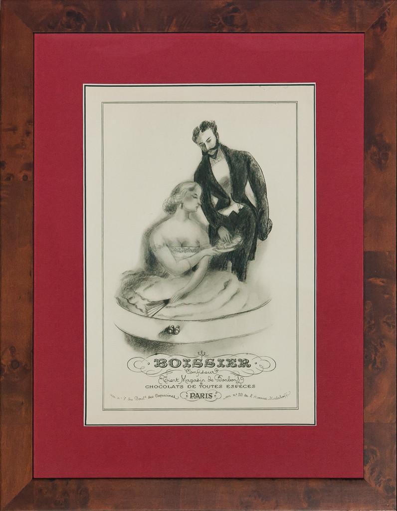 "Boissier" c1920s Parisien Framed Advert Sheet - Print by Unknown