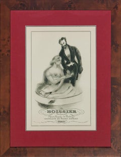 Affiche publicitaire parisienne encadrée "Boissier" des années 1920 