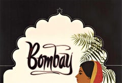 Bombay American President Lines original vintage cruise poster