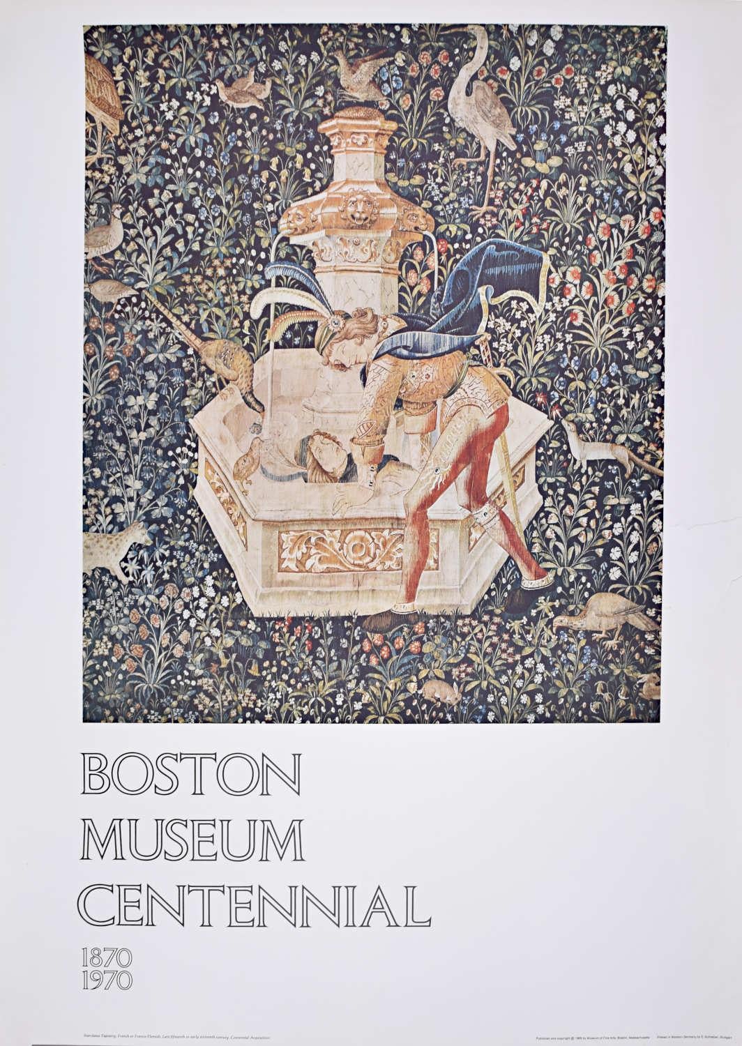 Boston Museum Centennial poster 1970 Narcissus Tapestry 15th century French