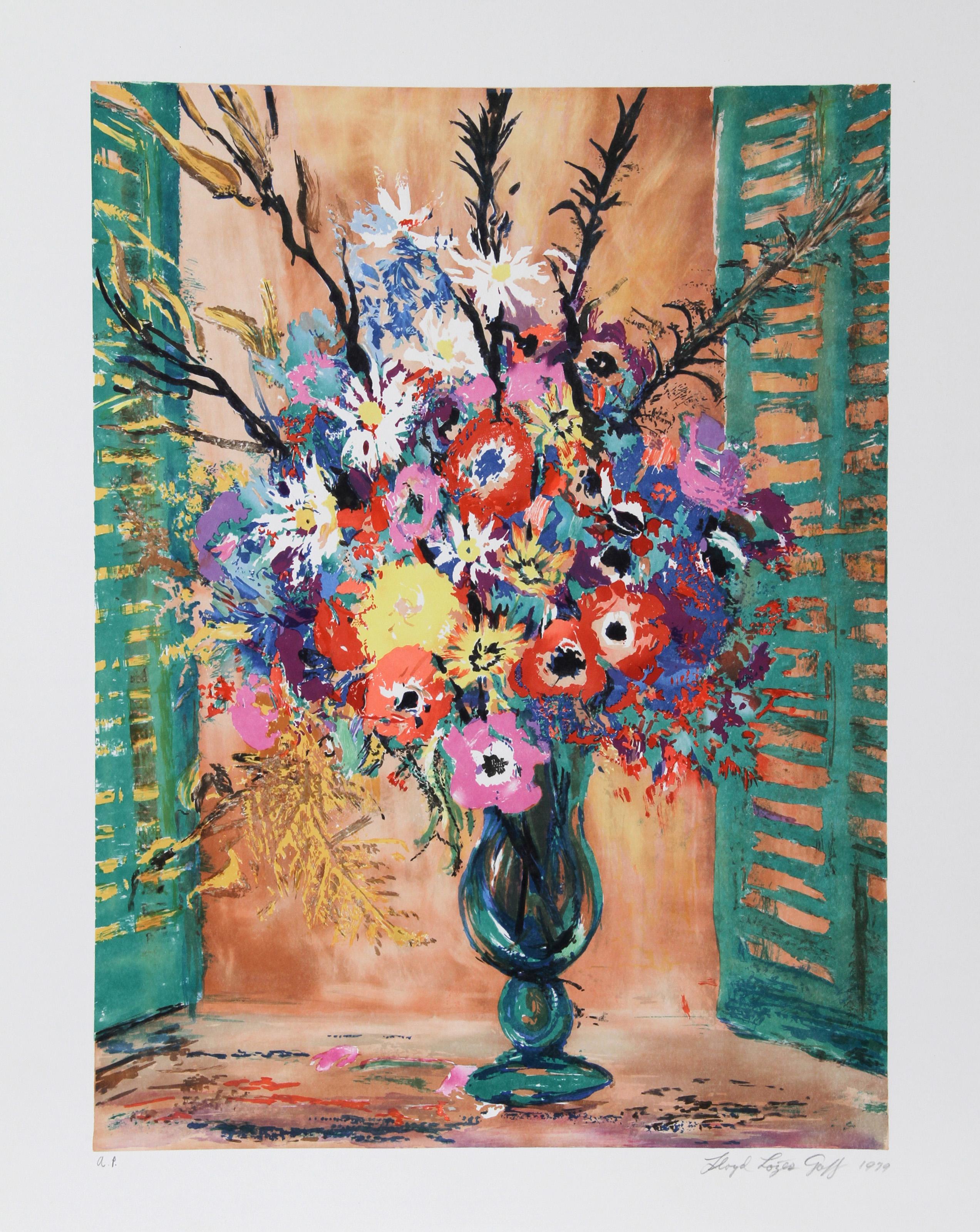 Bouquet, Modern Lithograph by Lloyd Lozes Goff