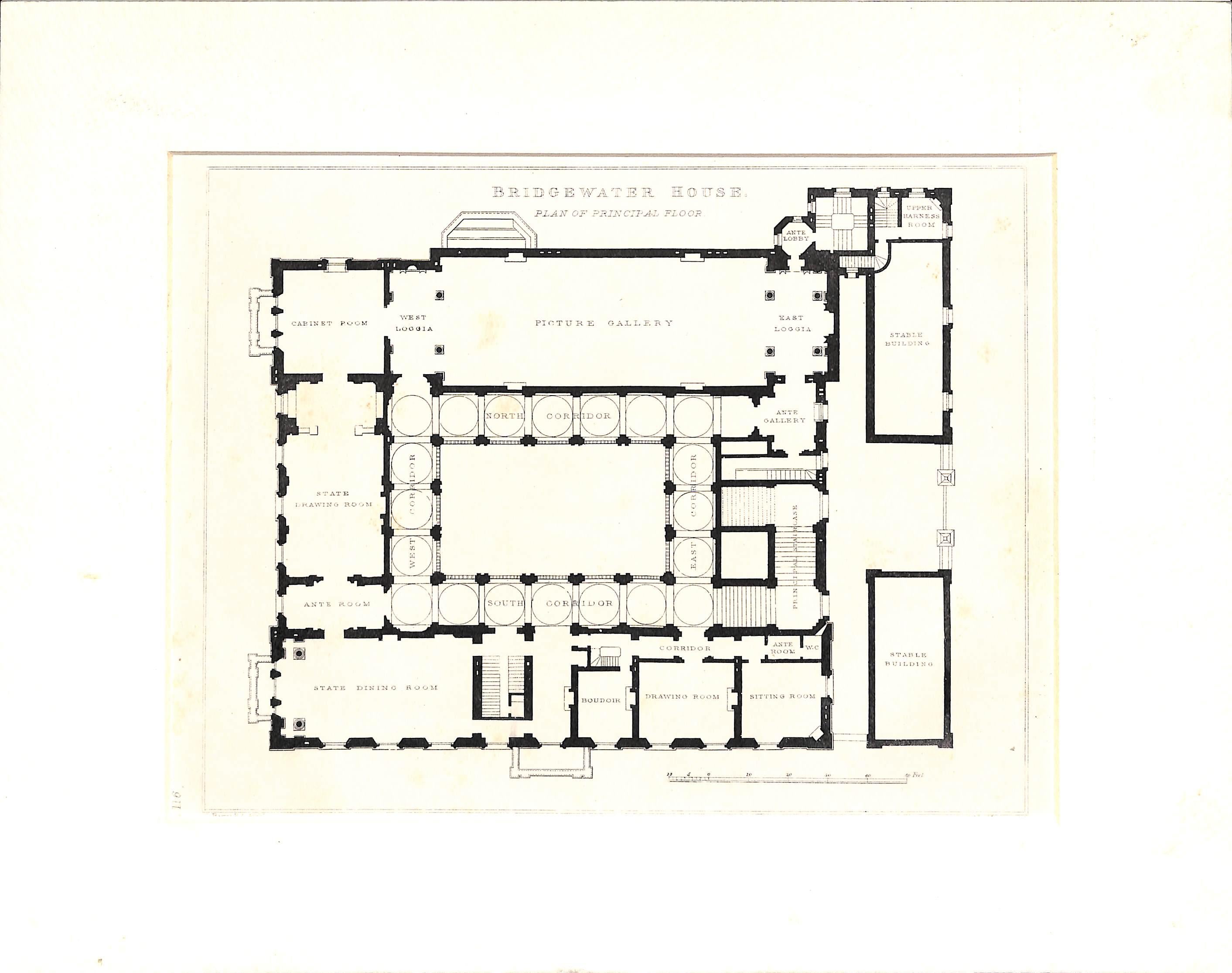 Bridgewater House Plan Of Principal Floor - Print by Unknown