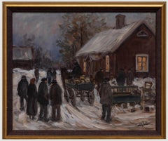 Bror Jonsson (geb. 1931)  - 20. Jahrhundert Radierung, The Firewood Cart