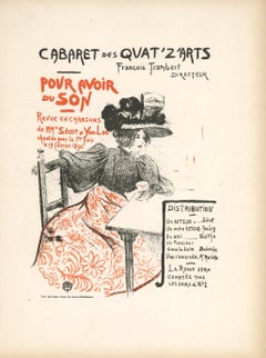 "Cabaret des Quat'z'arts" French lithograph poster, printed in 1897