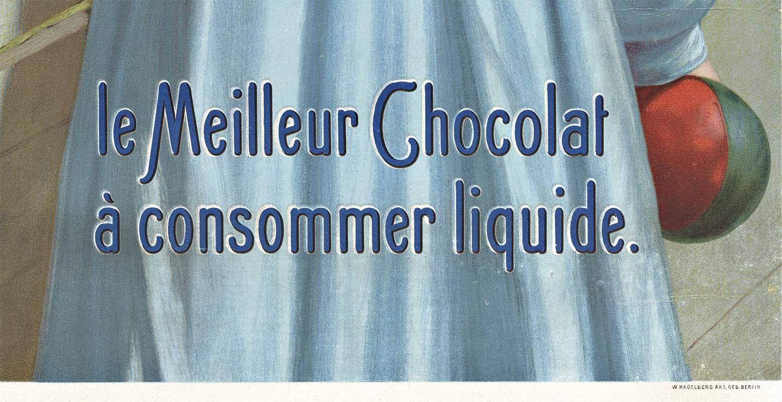 Affiche chromo-lithographie française originale Cacao Van Houten - Art nouveau Print par Unknown