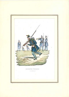 Cacciatori di Orléans (Cazadores de Orleans - Carabinieri) - Litografía Mediados de 1800