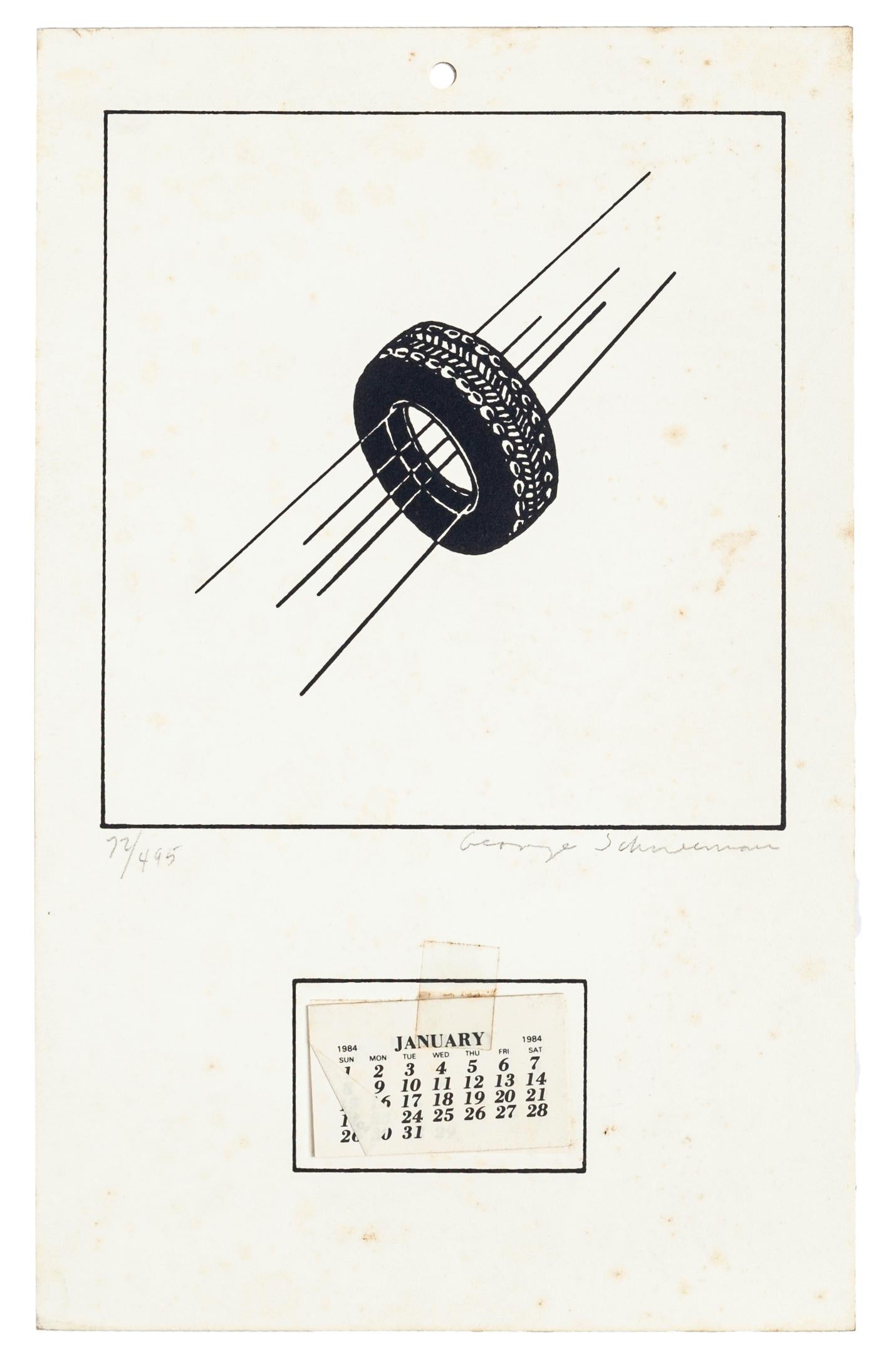 Unknown Print - Calendar - Original Lithograph on Paper - 20th Century